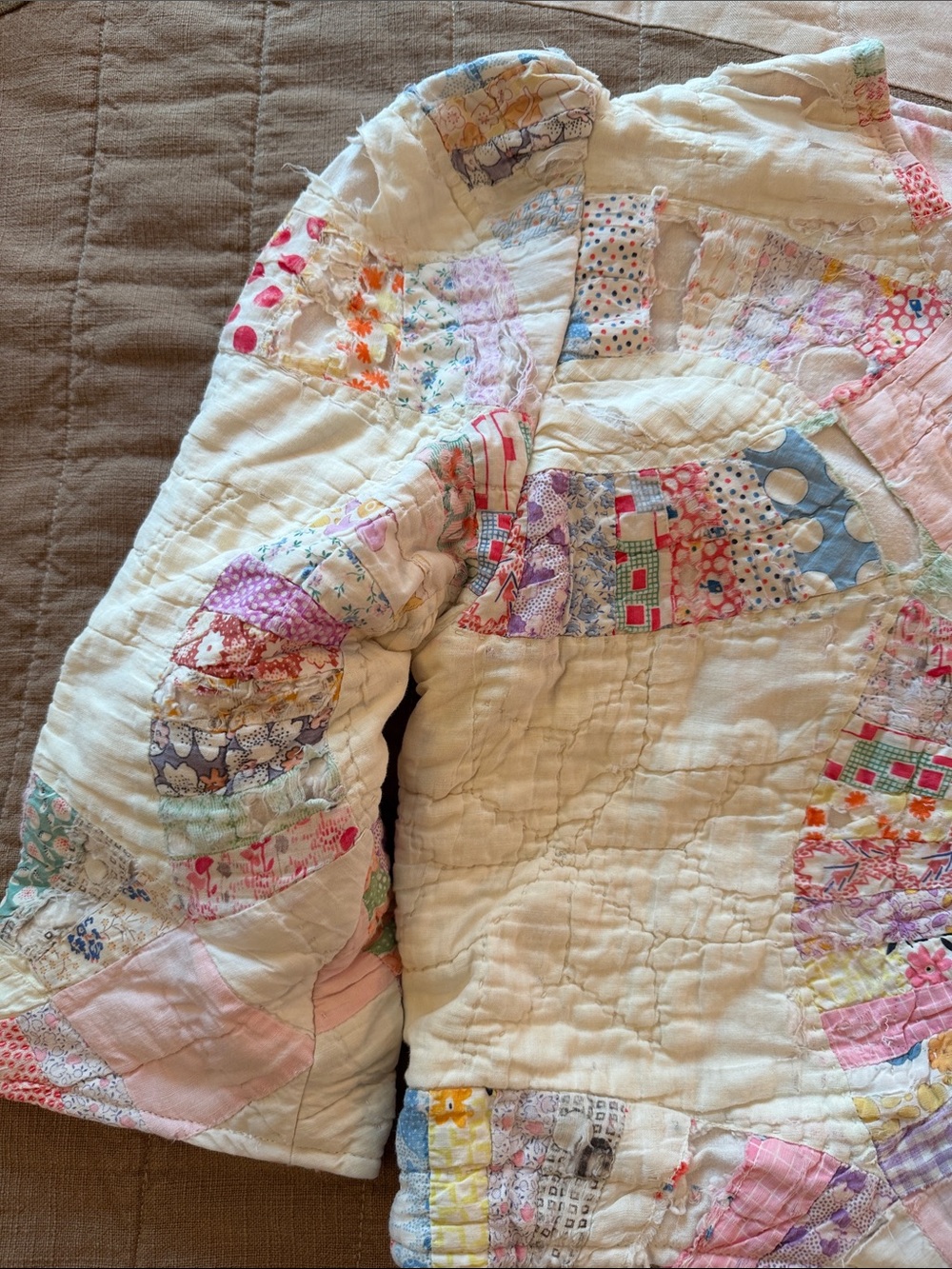 Honeybea Patchwork Quilted Jacket - Cream & Pastel - Picture 3 of 9